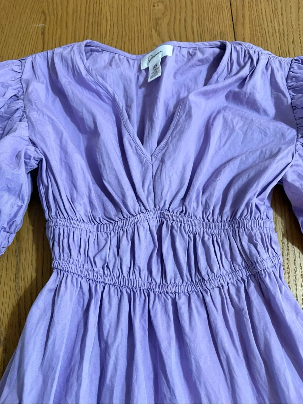 Japna Lilac Puff-Sleeve Casual Dress